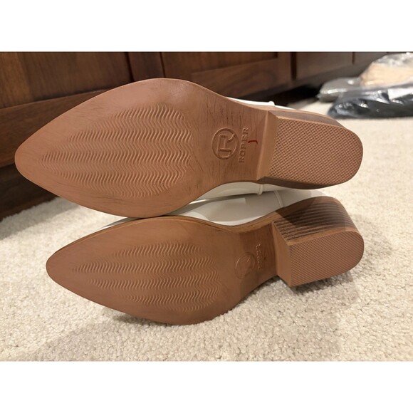 New Roper Women Hattie White Faux Leather Cowboy Western Boots Size 8 EU 39 - Picture 11 of 13